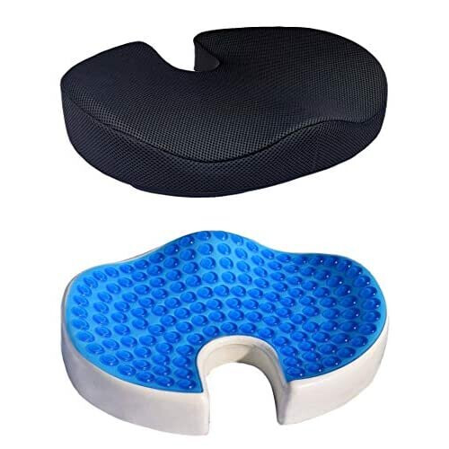 iMedic Cooling Gel Seat 100% Memory Foam Cushion - Coccyx Cut Out ...