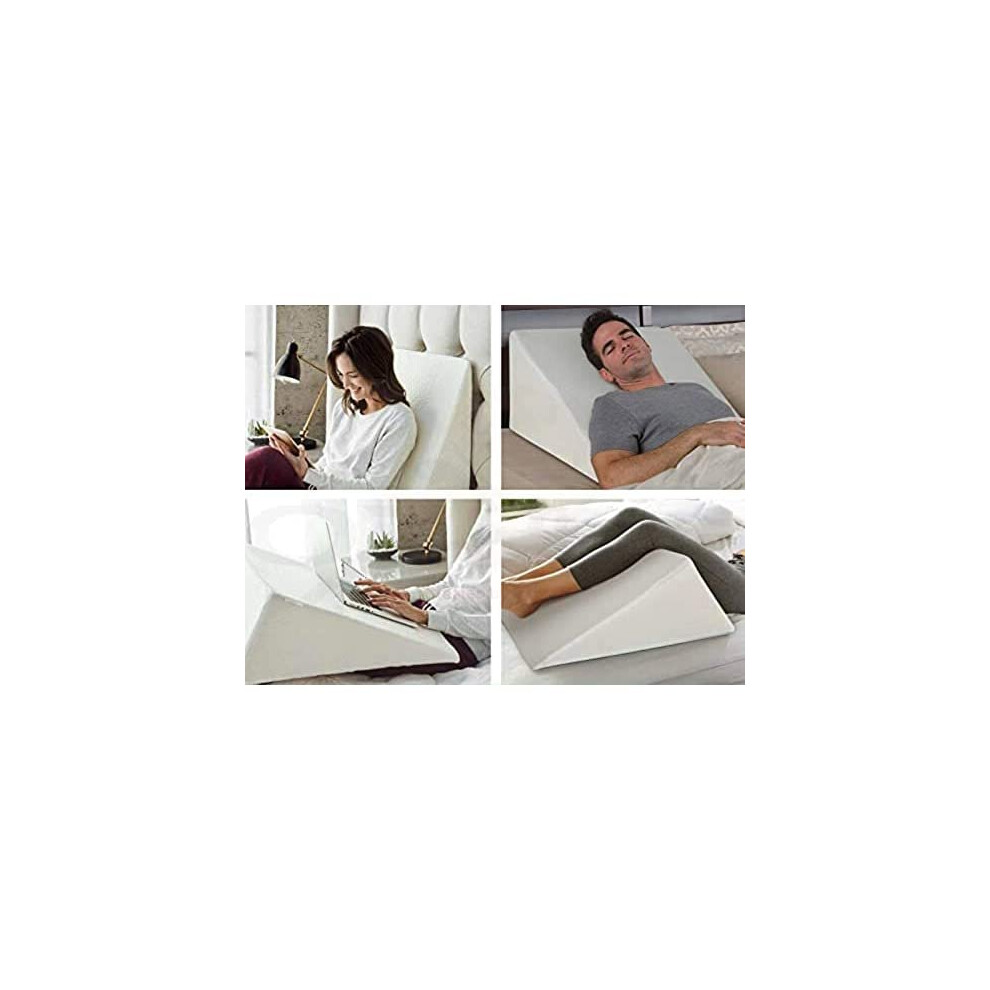 Large Wedge Pillow - Orthopaedic Acid Reflux, Reduce Snoring Back Neck Leg Pain Anti Allergies, Heartburn, Maternity Pregnancy Support Quilt
