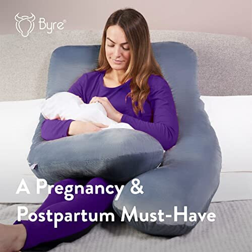 Byre Pregnancy Pillow - U-shape Maternity Full Body Support Removeable Cover 1
