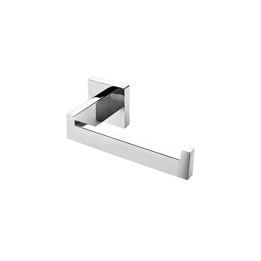 HITSLAM Chrome Toilet Roll Holder Wall Mounted Premium 304 Stainless Steel Toilet Paper Holder for Bathroom Rustproof (Square)