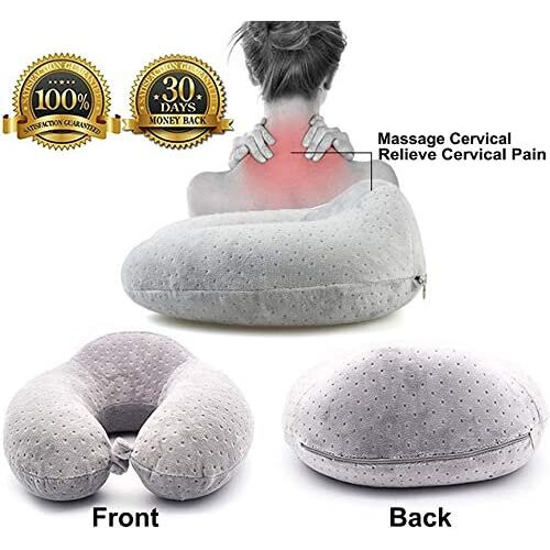 Ecosafeter Portable Travel Pillow Neck Perfect Support Pillow Luxury Compact Lightweight Quick Pack for Camping Sleeping Rest Cushion Grey on OnBuy