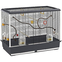 Ferplast Bird Cage for Canaries, Parakeets and Small Exotic Birds, Dimensions: 87 x 46.5 x 70 cm, black