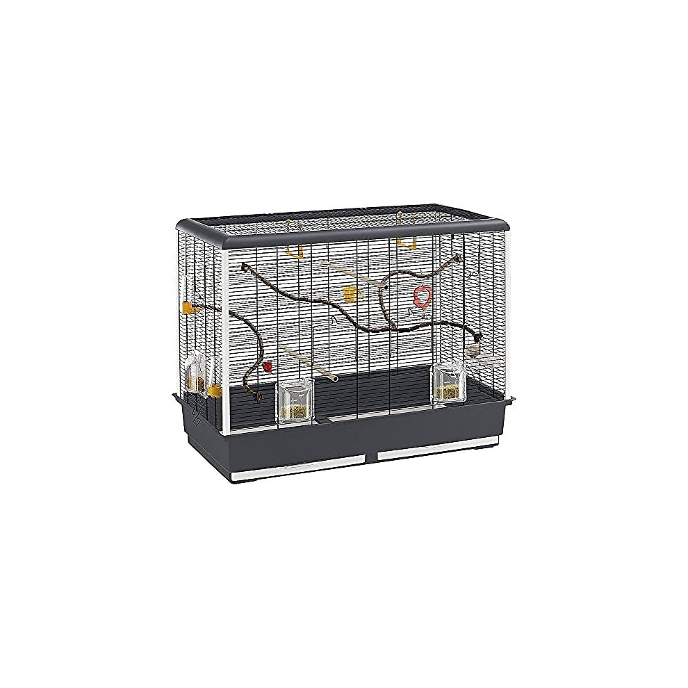 Ferplast Bird Cage for Canaries, Parakeets and Small Exotic Birds, Dimensions: 87 x 46.5 x 70 cm, black