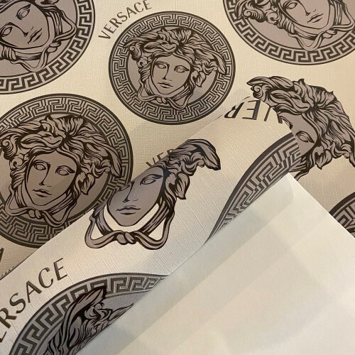 AS Creation AS Creation Versace Medusa Head Grey Wallpaper 38611-2 1