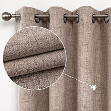 CUCRAF Noise Reducing Full Blackout Curtains Eyelet Thermal Insulated Bedroom Pair Curtains Window Treatments with Coating Back Layer 46 x 54 Inc