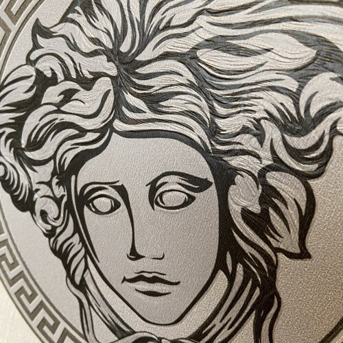 AS Creation AS Creation Versace Medusa Head Grey Wallpaper 38611-2 2