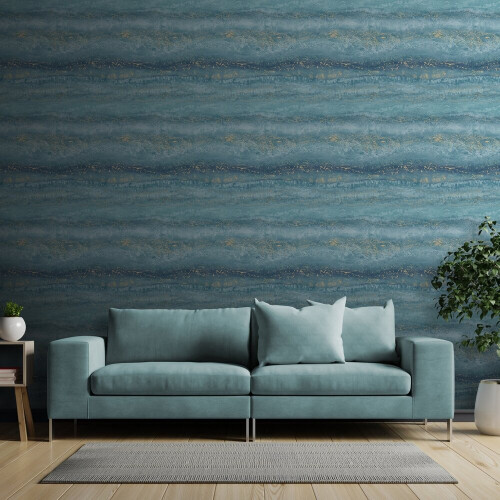 Muriva Muriva Semper Marble Teal Gold Wallpaper 189504 1