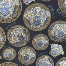 AS Creation Versace Medusa Head Black Gold Wallpaper 38611-7