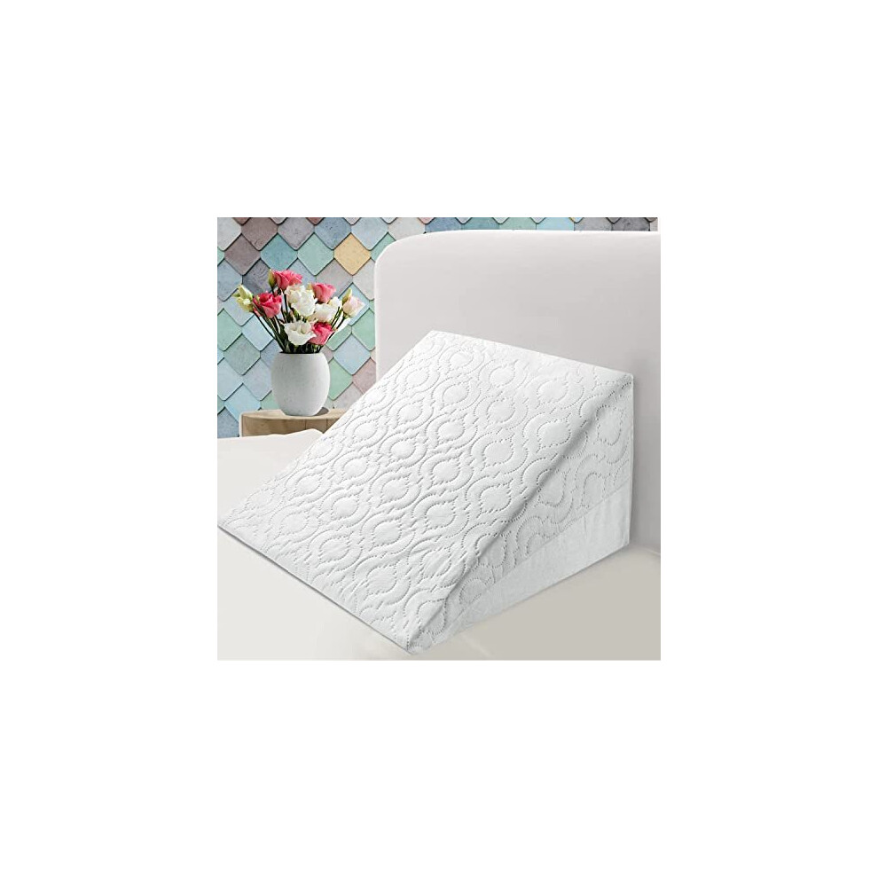 Brillars Bed Wedge Pillow Cushion - Incline Support - For Acid Reflux Back Pain, Snoring & Heartburn - Orthopedic - Reduces Respiratory Pro