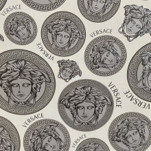AS Creation Versace Medusa Head Grey Wallpaper 38611-2