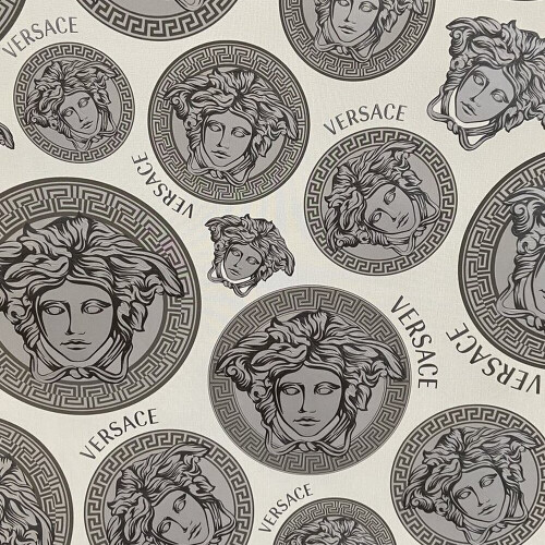 AS Creation AS Creation Versace Medusa Head Grey Wallpaper 38611-2