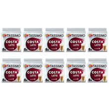 Tassimo Costa Latte Coffee Pods - 10 Packs (80 Drinks)
