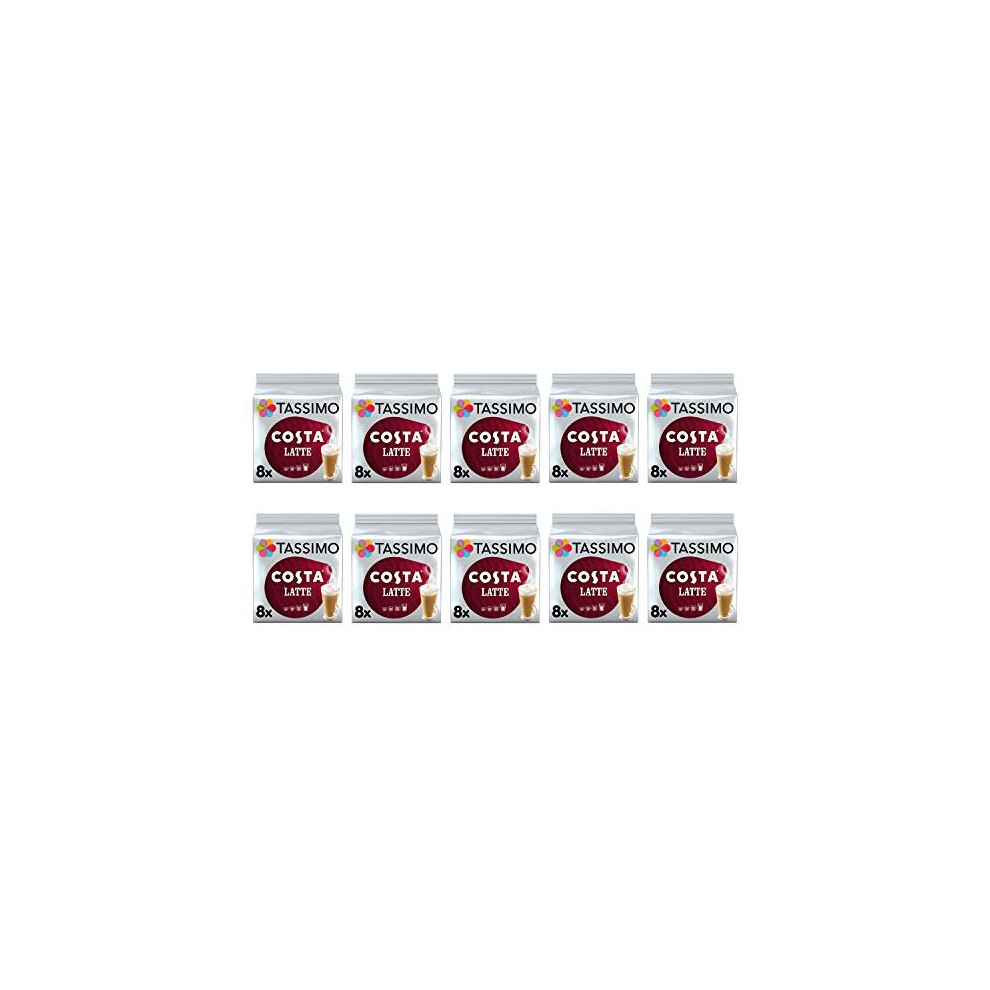 Tassimo Costa Latte Coffee Pods - 10 Packs (80 Drinks)