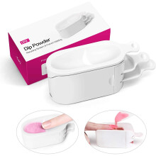 2 in 1 Dip Powder Recycling Tray with French Nail Mold Function for Dip Powder Glitter Powder Acrylic Powder Nail Salon Home Use, White