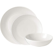 Royal Doulton Gordon Ramsay Maze GRMZWH22417, 12pc Dinnerware Set, White, Stoneware, 12-piece