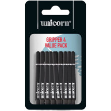Unicorn BLACK GRIPPER 4 MOULDED GRIP DART SHAFTS/STEMS - MULTI PACK 5 SETS