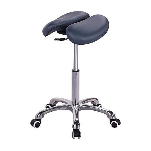 Master Massage Berkeley Ergonomic Split Style Saddle Stool Rolling Stool Dentist Chair Swivel Stool in Royal Blue 1