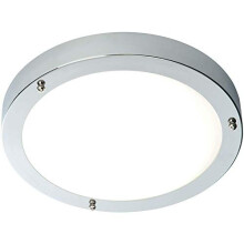 Saxby Portico LED Bathroom Ceiling Light IP44 9W Cool White Flush LED Module Chromel Finish Frosted Glass 220-240V