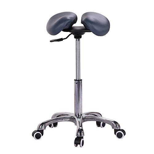 Master Massage Berkeley Ergonomic Split Style Saddle Stool Rolling Stool Dentist Chair Swivel Stool in Royal Blue 2