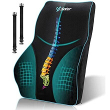 Sotor Lumbar Pillow Cushion, Memory Foam Back Support Cushion Lumbar Support for Office Chair, Car Seat, Recliner, Back Cushion with Extension St