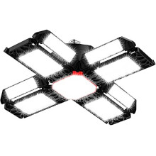 200W LED Garage Light 1 Pack - 20000LM 6500K Deformable Ceiling Lighting Fixture with 12 Adjustable Panels - E26/E27 Bay Light for Garage | Basem