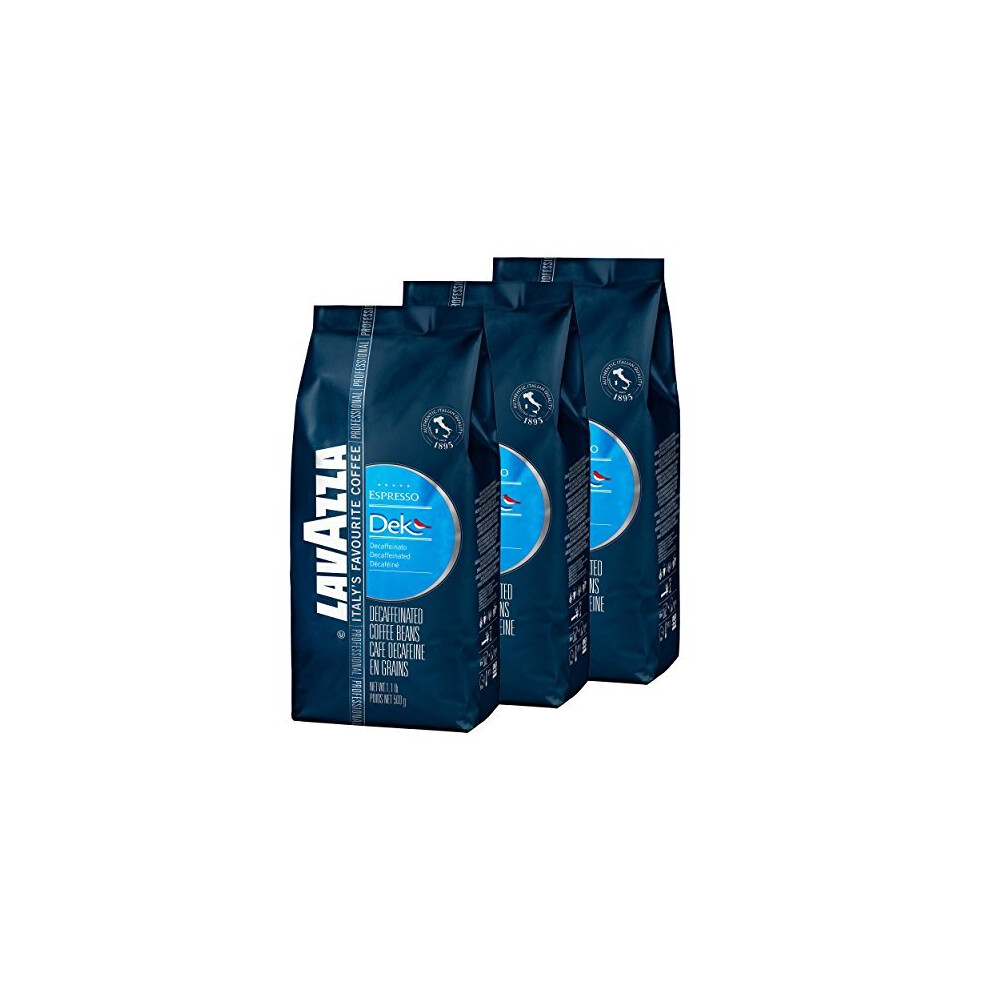 Lavazza Dek Decaffeinated Coffee Beans (3 Packs of 500g)