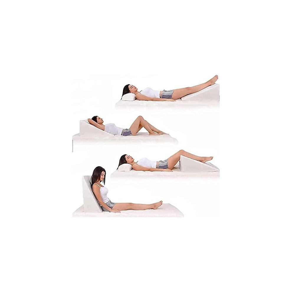 Trade Court Wedge Pillow Back Support - Elevation Body Leg Rest, Upholstery Foam Orthopedic Cushion For Anti Snoring, Acid Reflux & Respiratory Proble
