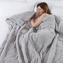 TEDDY FLEECE Weighted Blanket for Adults Kids Soft Sherpa Throw Sleep Therapy Autism Sensory Anxiety Stress Relief Insomnia Sleeping Aid (Silver