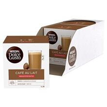 Nescafe Dolce Gusto Cafe Au Lait Decaffeinated Coffee Pods - Pack of 3 x 16, 48 Capsules