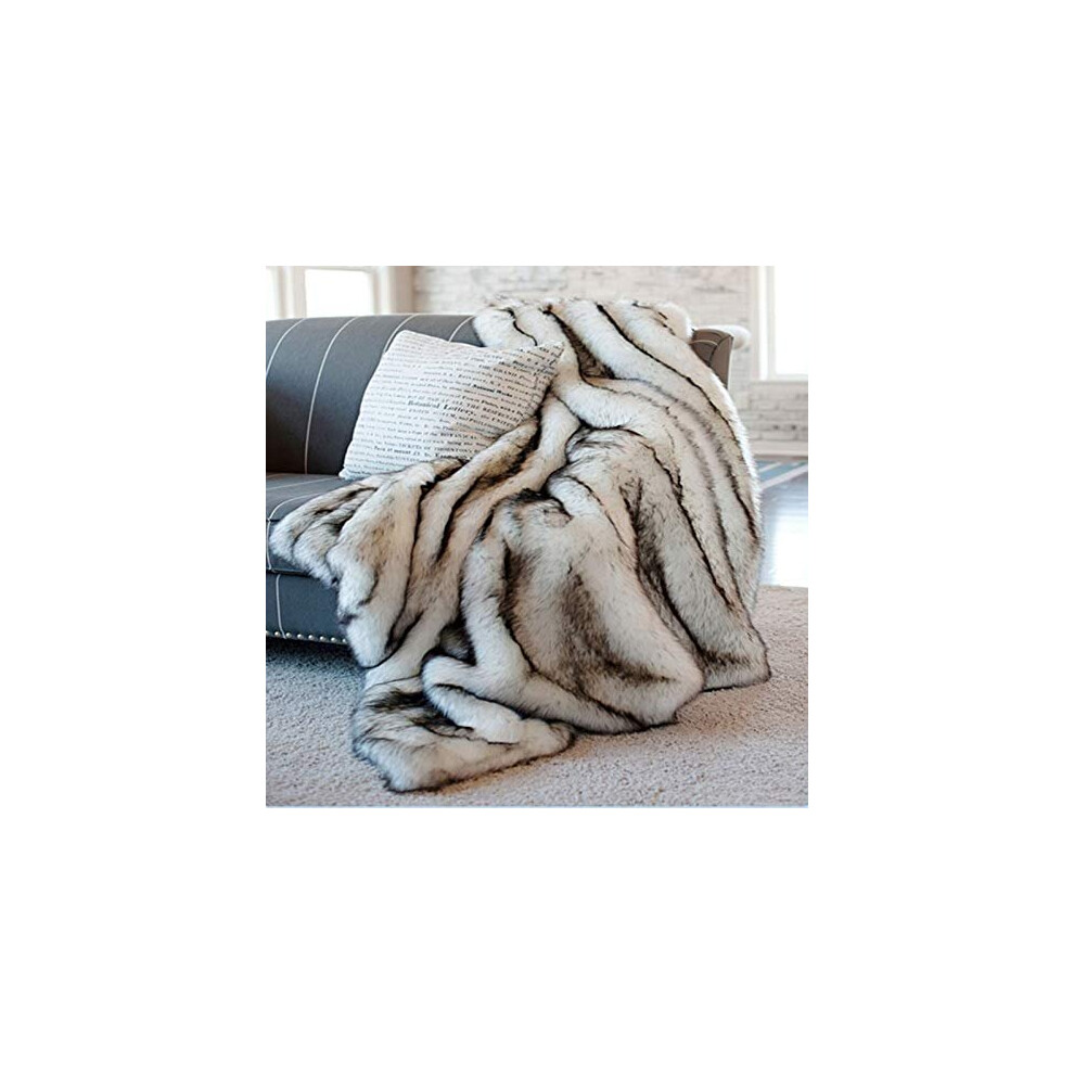 Faux Fur 60X150 cm Luxurious Throw Blanket ?Imitation Fox Blanket Faux Fur Throw Decorative Blanket Bed Sofa Blanket Soft and Fluffy Blankets Lea