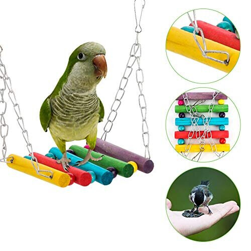 Yorgewd 8 Pack Bird Toys Parrots Cage Toys Hanging Swing Shredding Chewing Perches Parrot Toy Parrot Bite Toy for Budgie Cockatiels Conures Fi on OnBuy