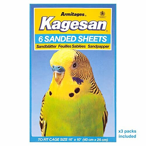 Kagesan Blue BIRD CAGE SAND PAPER SHEETS 3X6 PACK = 18 SHEETS 40cmX25cm 2