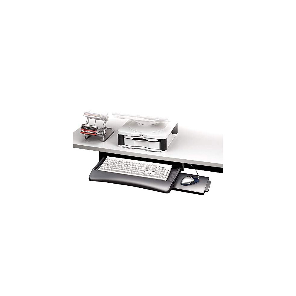 Fellowes Underdesk Keyboard Manager - Keyboard Drawer With Mouse Tray - Platinum
