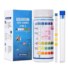 FUNSW 7 in 1 Aquarium Test Strips, Fish Tank Test Kit,Freshwater Saltwater Aquarium Water Test Kit to Detect pH Nitrite Nitrate Chlorine Carbonat