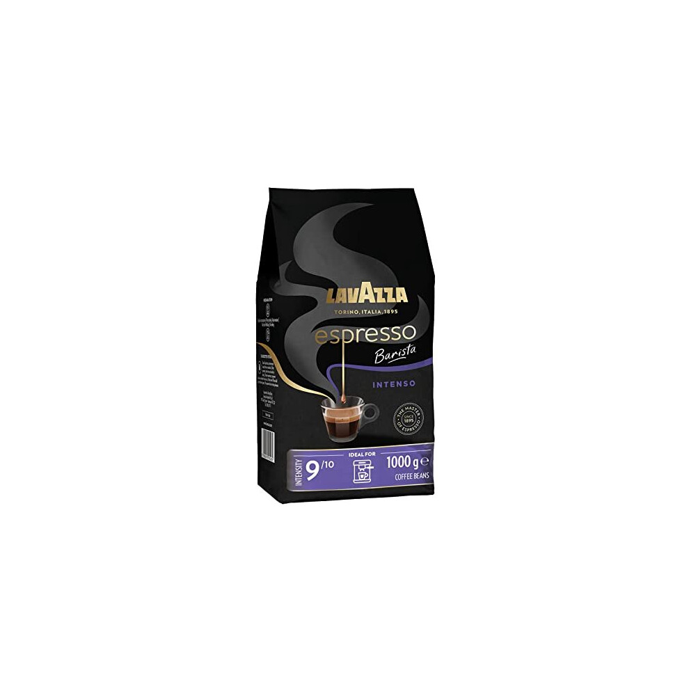 Lavazza Espresso Intenso Barista, Arabica And Robusta Drum Roast Coffee Beans, 1 Kg Pack
