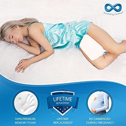 Everlasting Comfort Knee Pillow for Sleeping - Hip, Lower Back, and Sciatic Nerve Pain Support 1