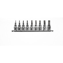 Neilsen CT0733 Internal Male TORX Bit Star Socket Set 3/8 Dr T10-T55, Silver