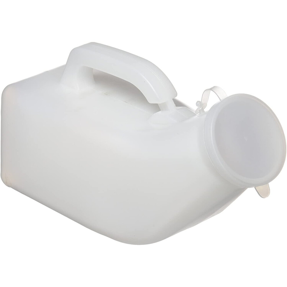Homecraft Male Urinal, Long Neck Incontinence Bottle For Men, Clear Plastic, Living Aids, Lid To Prevent Spilage, Portable Urinal Bottle, For Clinics