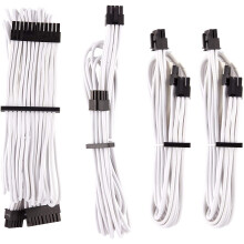 Corsair CP-8920217 Premium yksilöllisesti suojattujen virtalähteiden kaapelit Starter Kit - musta, 2 vuoden takuu, valkoinen