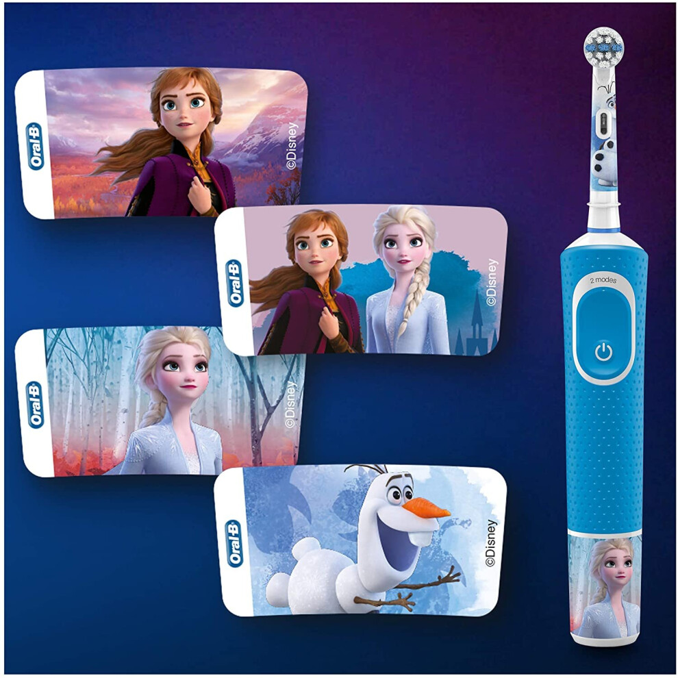 Oral-B Stages Power Kids Electric Rechargeable Toothbrush with Disney Frozen Characters, 1 Handle, 1 Brush Head, UK 2 Pin Plug for Ages 3+, Stocking