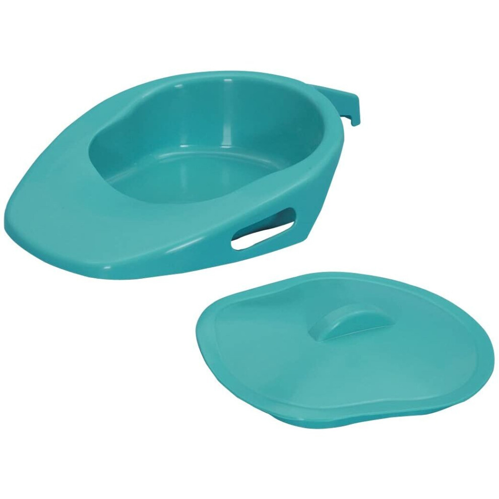 Performance Health Green Fracture Bed Pan With Lid, Easy To Use Men And Women Commode For Bedbound, Elderly, Disabled And Handicapped Users, Colour