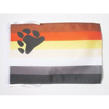 AZ FLAG Gay Pride Bear Flag 18'' x 12'' cords - Rainbow SMALL flags 30 x 45cm - Banner 18x12 in