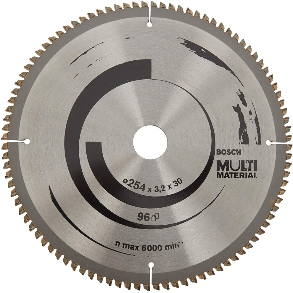 Bosch Professional Multi Material Circular Saw Blade (for Particle Board, Fibre Composites, Plastics and Non-Ferrous Metals, 254 x 30 x 3.2 mm, 96