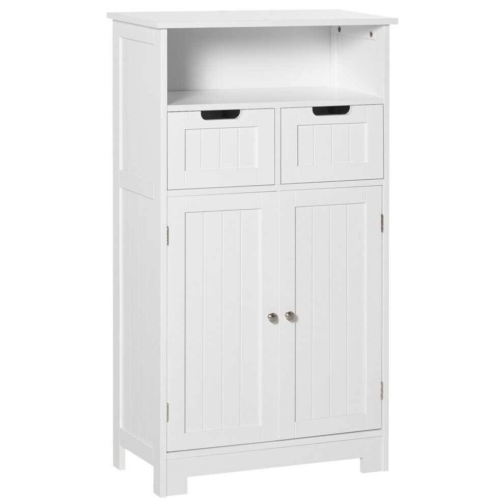 kleankin Bathroom Storage Cabinet W/ Adjustable Shelf Removable Drawer