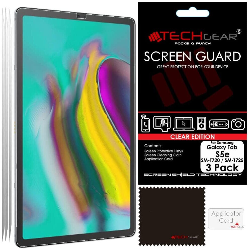 TECHGEAR [Pack of 3 Screen Protector Compatible with Samsung Galaxy Tab S5e 10.5" (SM-T720 / SM-T725), Ultra CLEAR Screen Protector Guard Cover