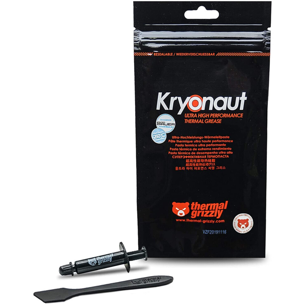 Thermal Grizzly Kryonaut 12.5 W / m  K 1 g thermal grease (-200 to 350 Â° C)