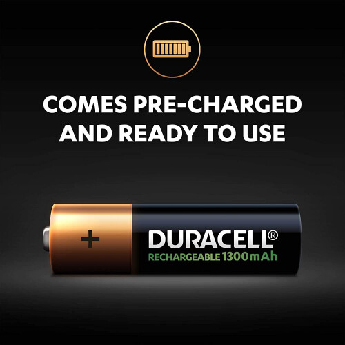 Duracell Duracell Rechargeable AA 1300 mAh Batteries, Pack of 4 2