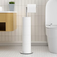 Freestanding Toilet Roll Holders for Bathroom Toilet Roll Storage, Stainless Steel Toilet Roll Holder Stand with Drawing Finish, Simple and Pract
