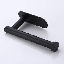 Toilet Roll Holder Self Adhesive Black -3M Toilet Paper Holder Stainless Steel, 10 Years Warranty,No Drilling Required, Strong Adhesiveness and W