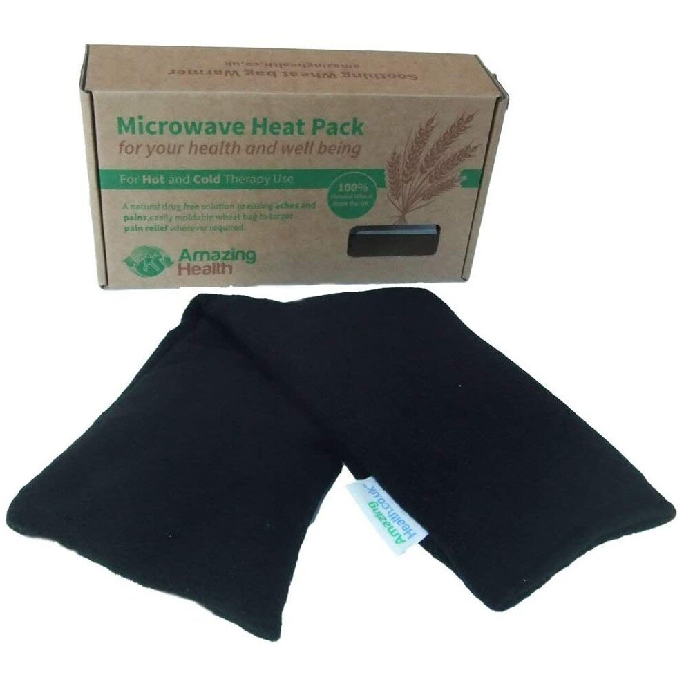 Unscented Microwave wheat bag - UK Made - NON Scented - Black, Made In UK, Gift Boxed